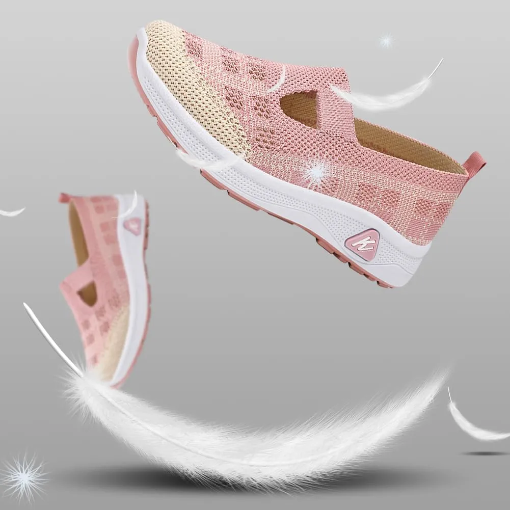 Padgene Women Walking Shoes Sock Sneakers Slip-On Breathable Mesh Trainers Women's Comfortable Casual Ladies Air Cushion Athletic Shoes Running Jogging Shoes