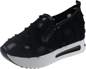 Platform Wedge Sneakers for Women Fashion Breathable Hollow Out Mesh Shoes Summer Lightweight Chunky Sole High Heels Slip on Loafers with Arch Support