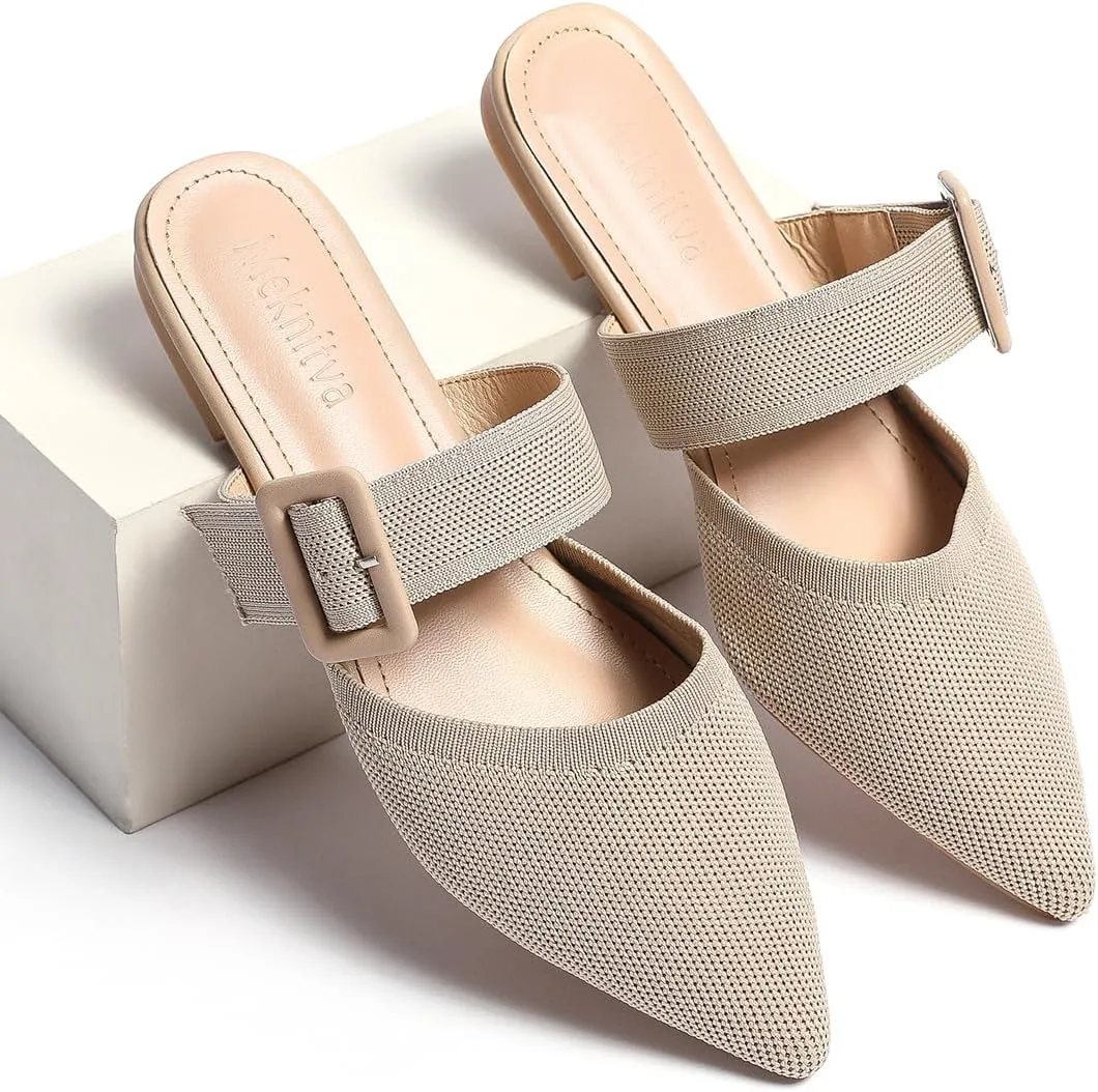 Pointed Toe Mules For Women Flats，Mule Slides For Women Flats Sandals