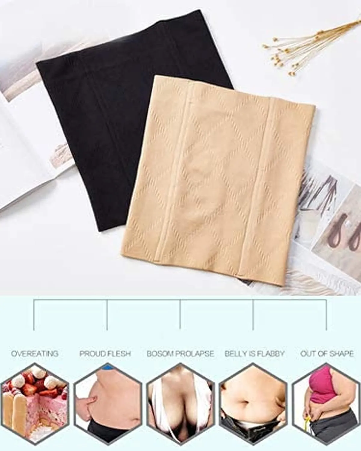 Postpartum Belly Band Postpartum Belly Wrap Belly Shaper Post Partum Waist Trainer Tummy Stomach Compression for Women (Black, XS/S)