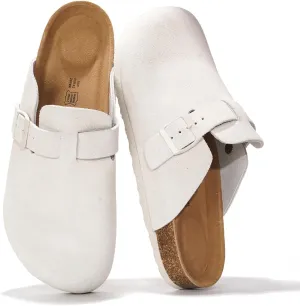 Project Cloud Mens Clogs - Full Grain Genuine Leather Memory Foam Clogs for Men Arch Support Cork Footbed - Non Slip Platform Mules (Brooklyn)