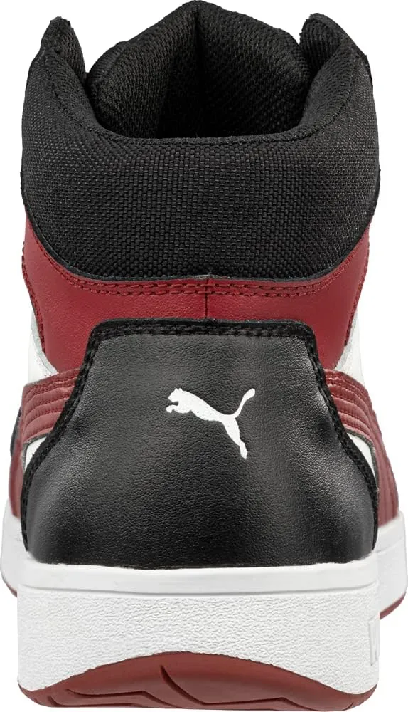 PUMA Men's Frontcourt Black/White/Red Mid Eh Industrial Shoe
