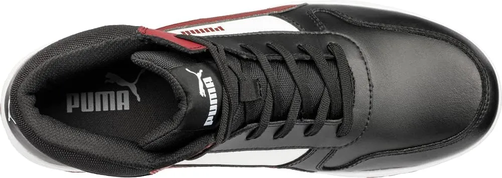 PUMA Men's Frontcourt Black/White/Red Mid Eh Industrial Shoe