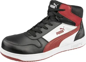 PUMA Men's Frontcourt Black/White/Red Mid Eh Industrial Shoe