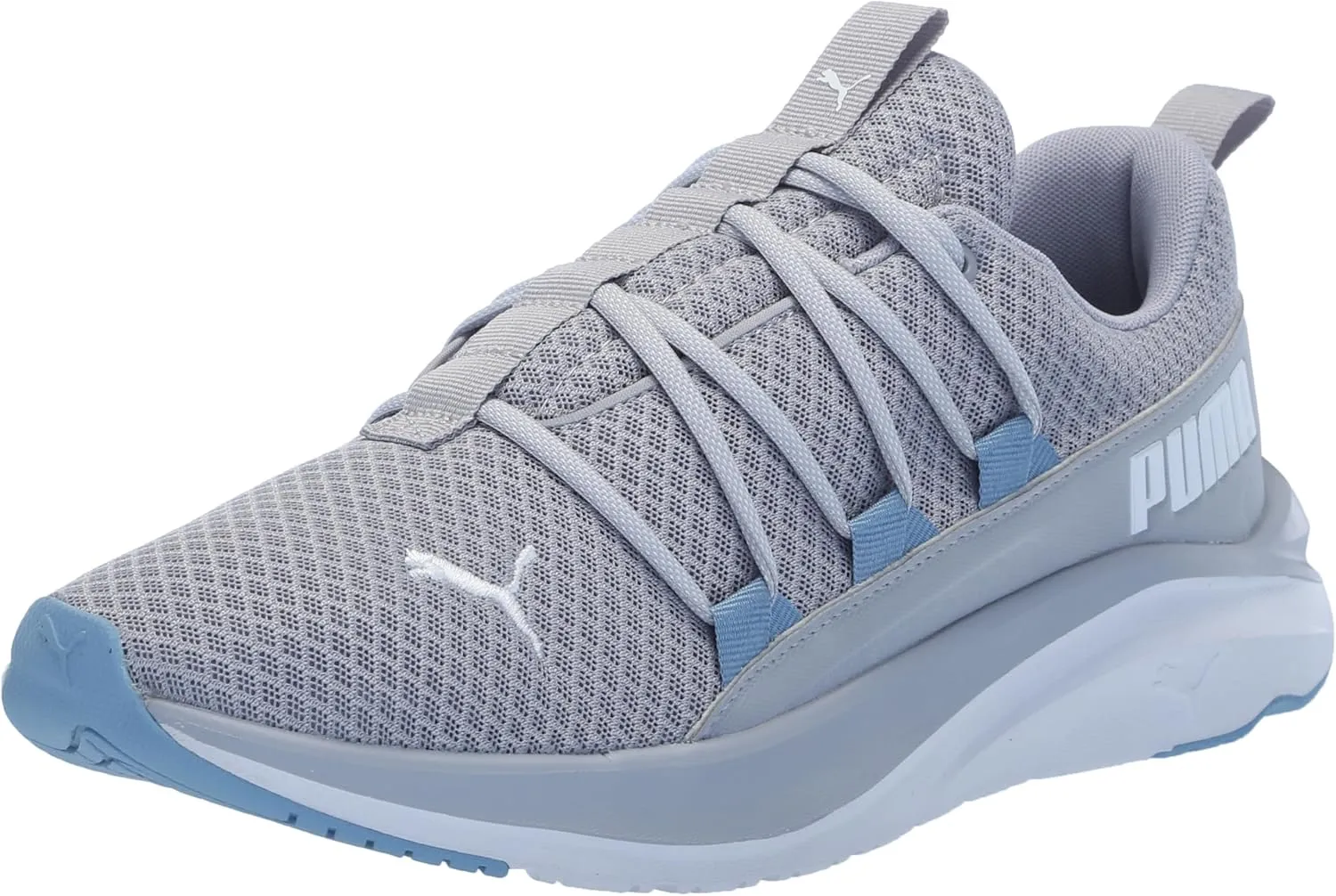 PUMA Mens Softride One4all Cross Trainer, Gray Fog Mens White-Zen Blue, 12