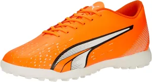 PUMA Mens Ultra Play Turf Trainer Soccer Cleats, Ultra Orange-PUMA Mens White-Blue Glimmer, 9