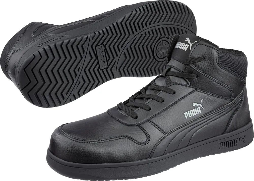 PUMA Women's Frontcourt Black/White/Red Low WNS Eh Industrial Shoe