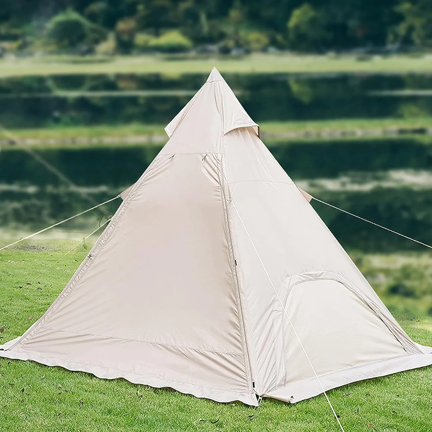 Pyramid Outdoor Tent, Oxford Cloth Tent, Family Camping Tent Quick Set up Tent for Beach, Traveling, Hiking, Mountaineering, Outdoor Activities