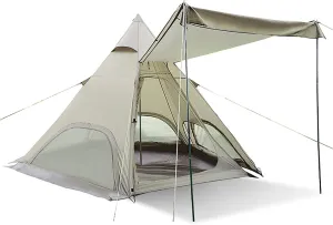 Pyramid Outdoor Tent, Oxford Cloth Tent, Family Camping Tent Quick Set up Tent for Beach, Traveling, Hiking, Mountaineering, Outdoor Activities