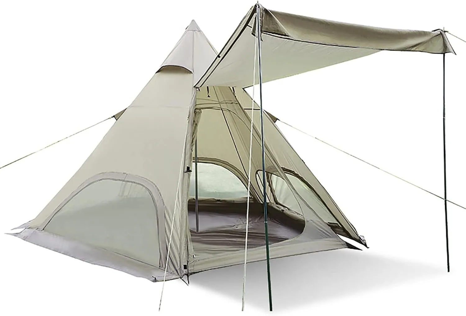 Pyramid Outdoor Tent, Oxford Cloth Tent, Family Camping Tent Quick Set up Tent for Beach, Traveling, Hiking, Mountaineering, Outdoor Activities