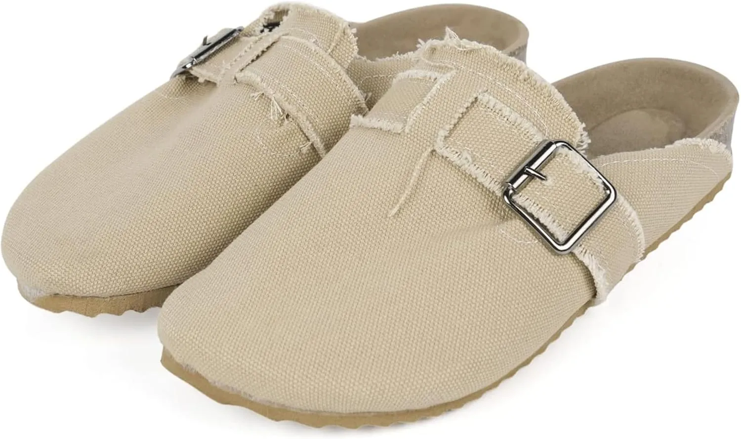 RACHAPE Canvas Loafer Women's Vintage Clogs Flat Slides Slip On Mules Shoes Low Top Backless Casual Sneakers for Walking