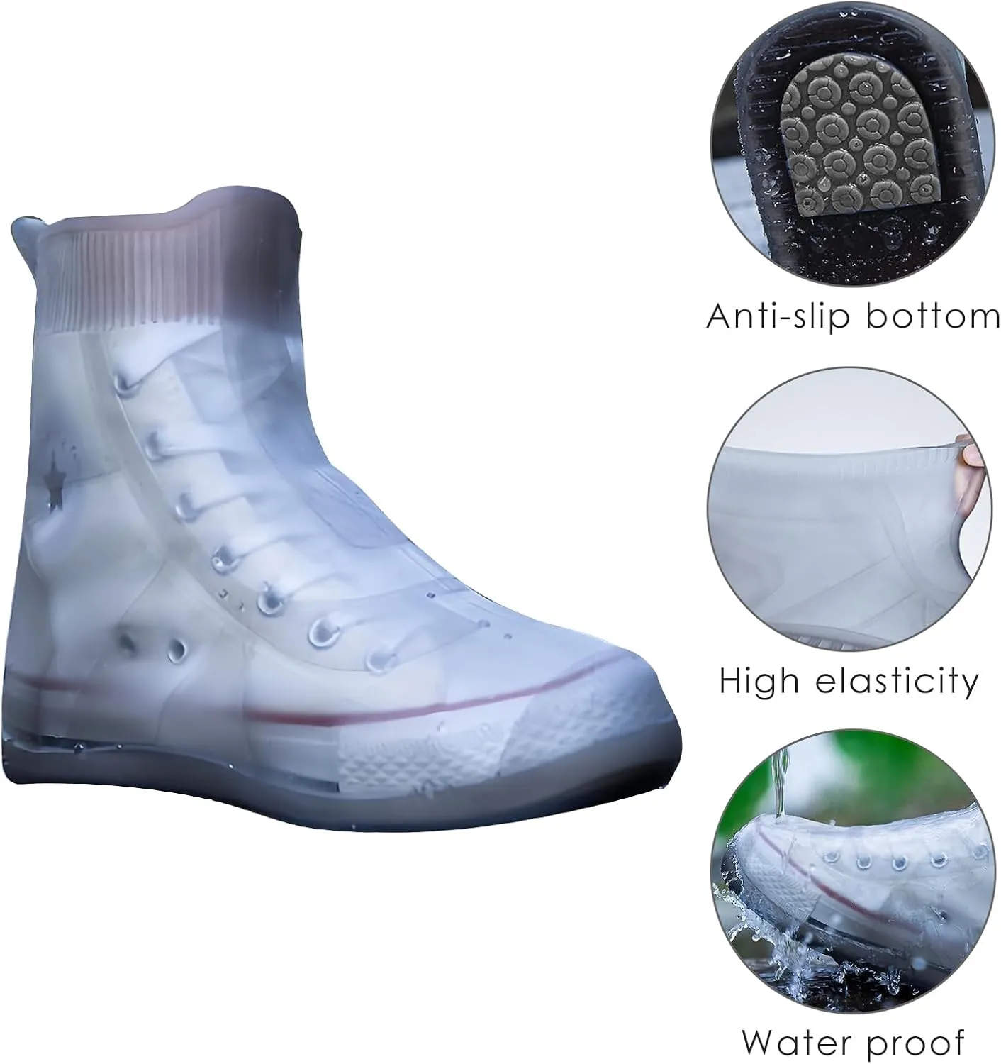 Rain Silicone Shoe Covers, Anti-Slip Wear-Resistant and Portable Waterproof Shoe Covers, for Outdoor Home Travel Rain Boots