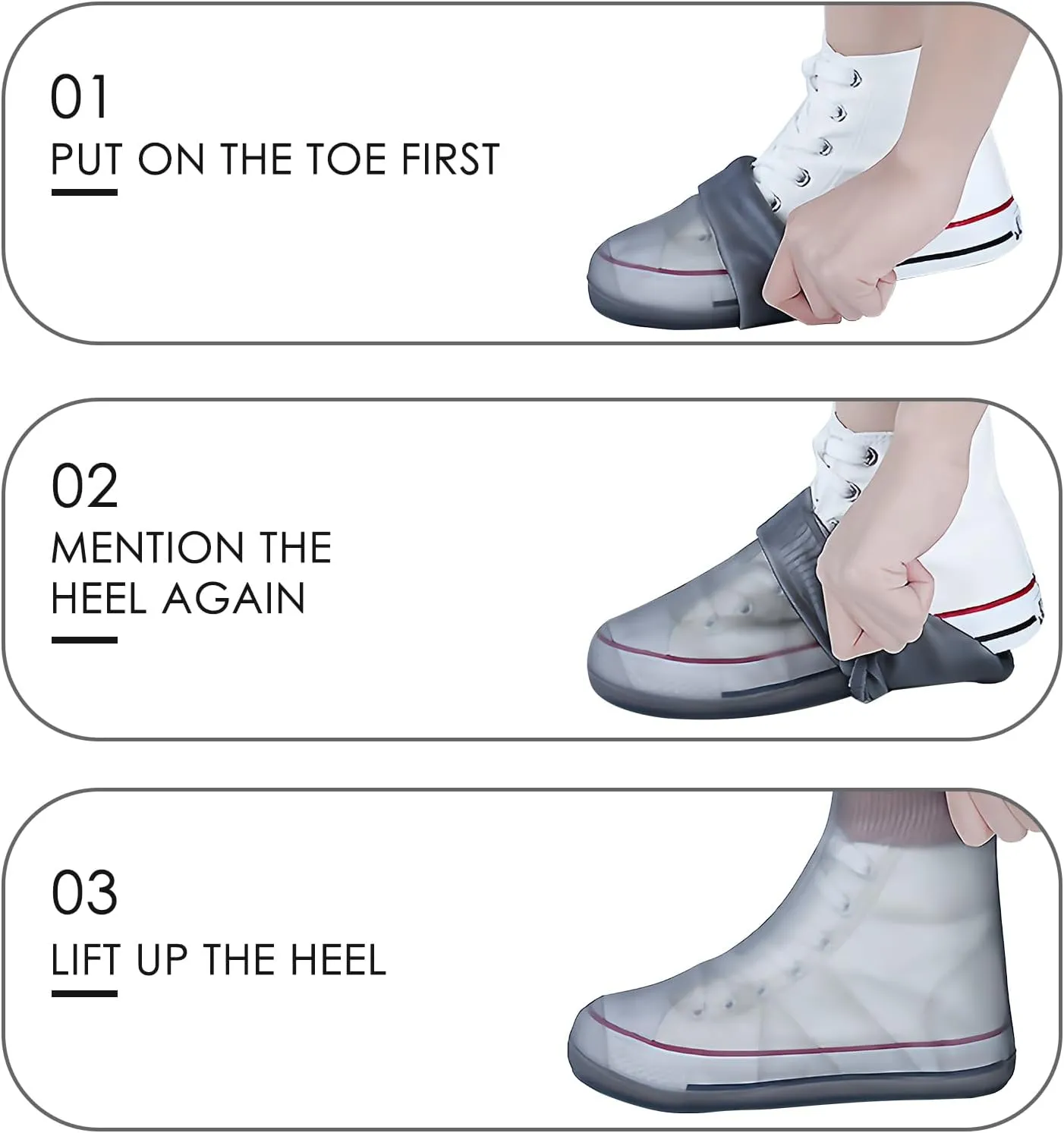Rain Silicone Shoe Covers, Anti-Slip Wear-Resistant and Portable Waterproof Shoe Covers, for Outdoor Home Travel Rain Boots