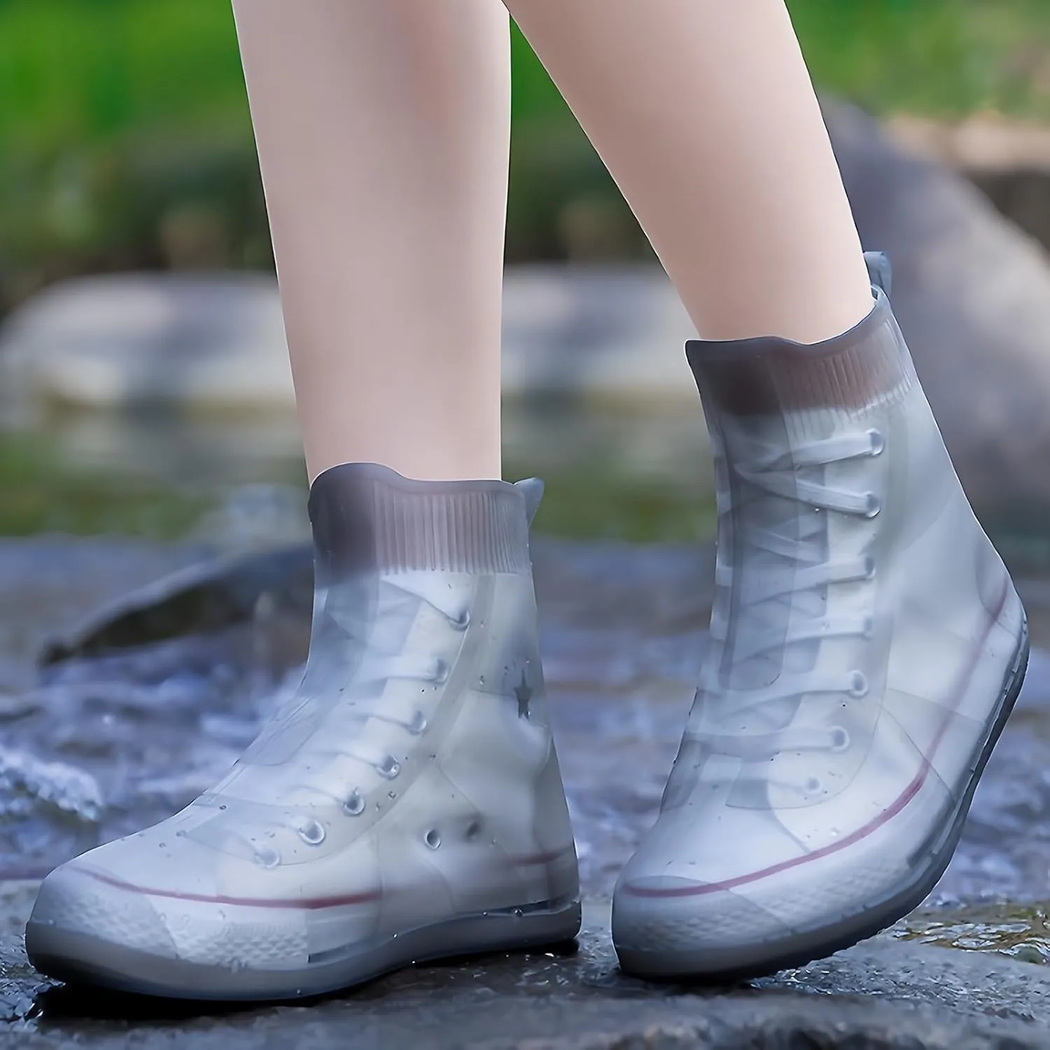 Rain Silicone Shoe Covers, Anti-Slip Wear-Resistant and Portable Waterproof Shoe Covers, for Outdoor Home Travel Rain Boots