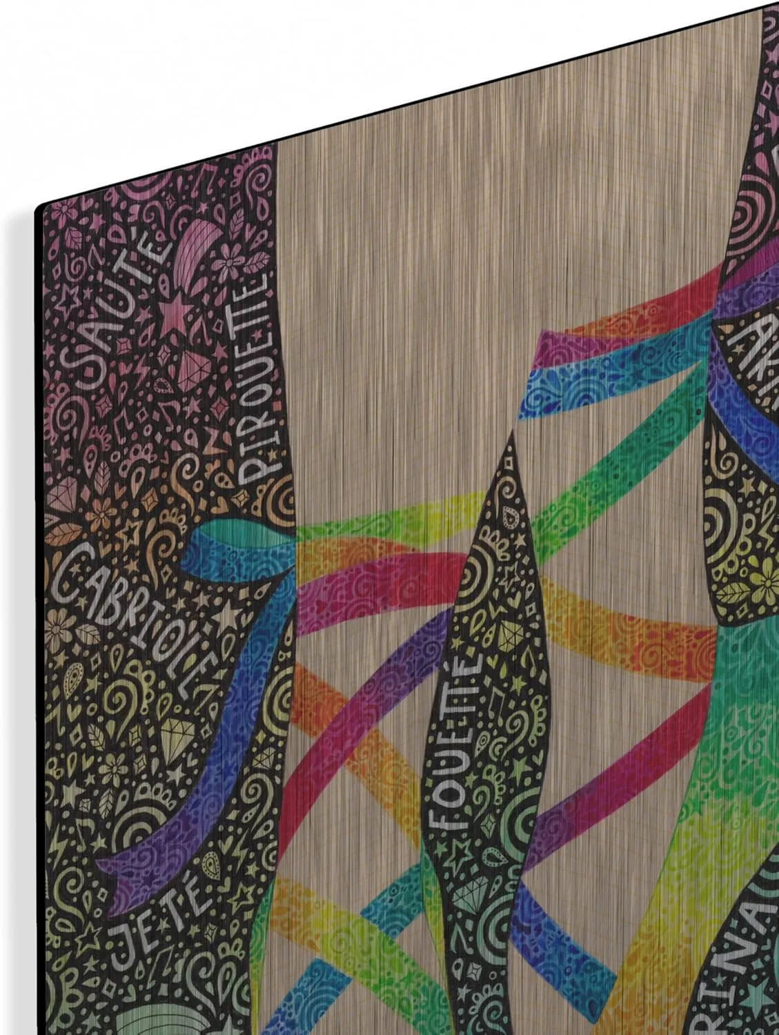 'Rainbow Ballet Slippers' by Hello Angel Metal Wall Art, 16" x 24"
