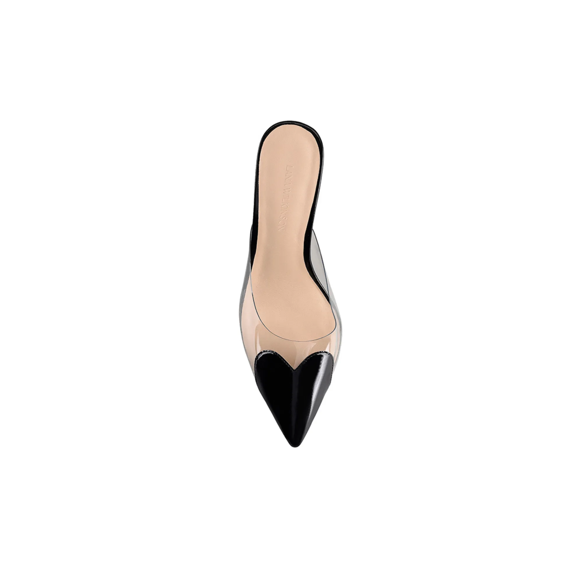 Raquel Mule Vinylite & Black Patent Leather
