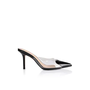 Raquel Mule Vinylite & Black Patent Leather