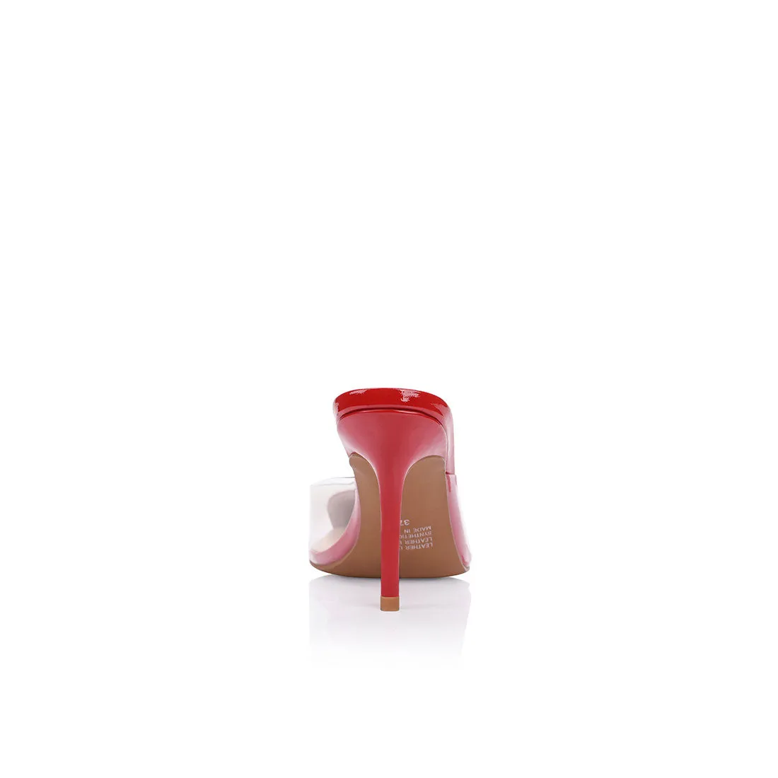 Raquel Mule Vinylite & Red Patent Leather