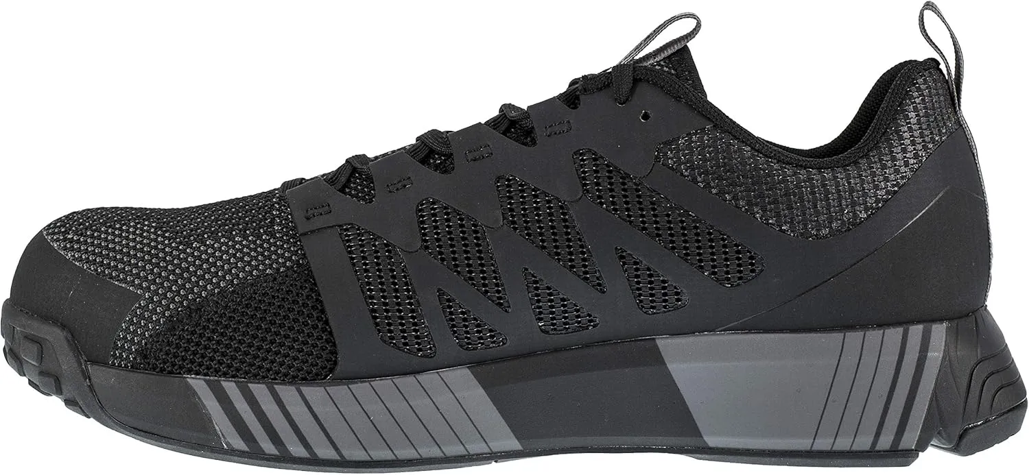 Reebok Men's Rb4310 Fusion Flexweave Safety Composite Toe Athletic Work Shoe Black and Grey