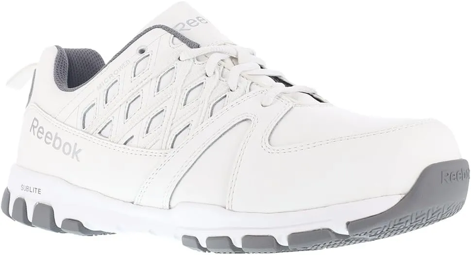 Reebok Men's Rb4443 Sublite Athletic Work Steel Toe Shoe White Safety