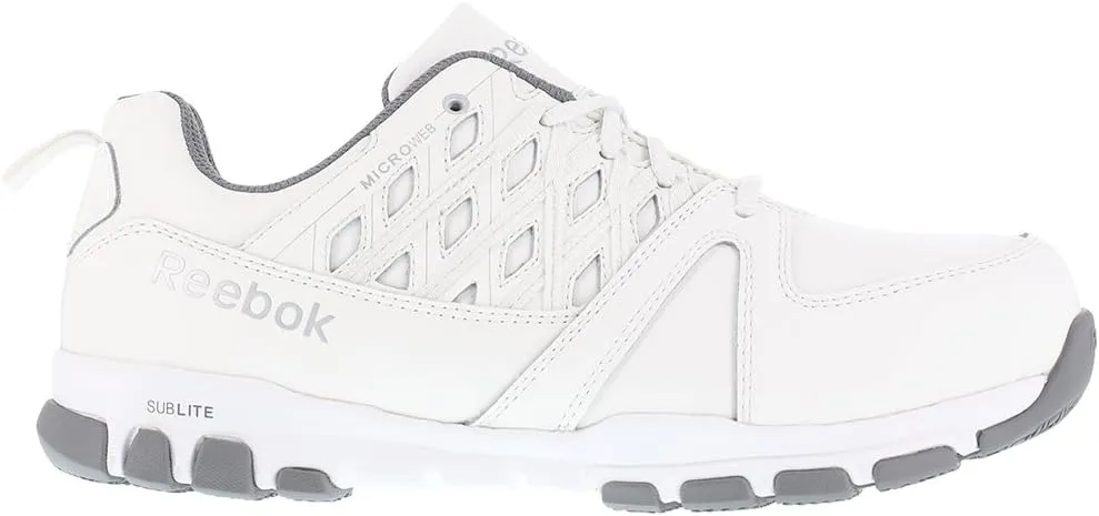 Reebok Men's Rb4443 Sublite Athletic Work Steel Toe Shoe White Safety