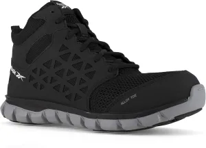 Reebok Mens Sublite Cushion Mid Slip Resistant Alloy Toe Work/Duty - Black