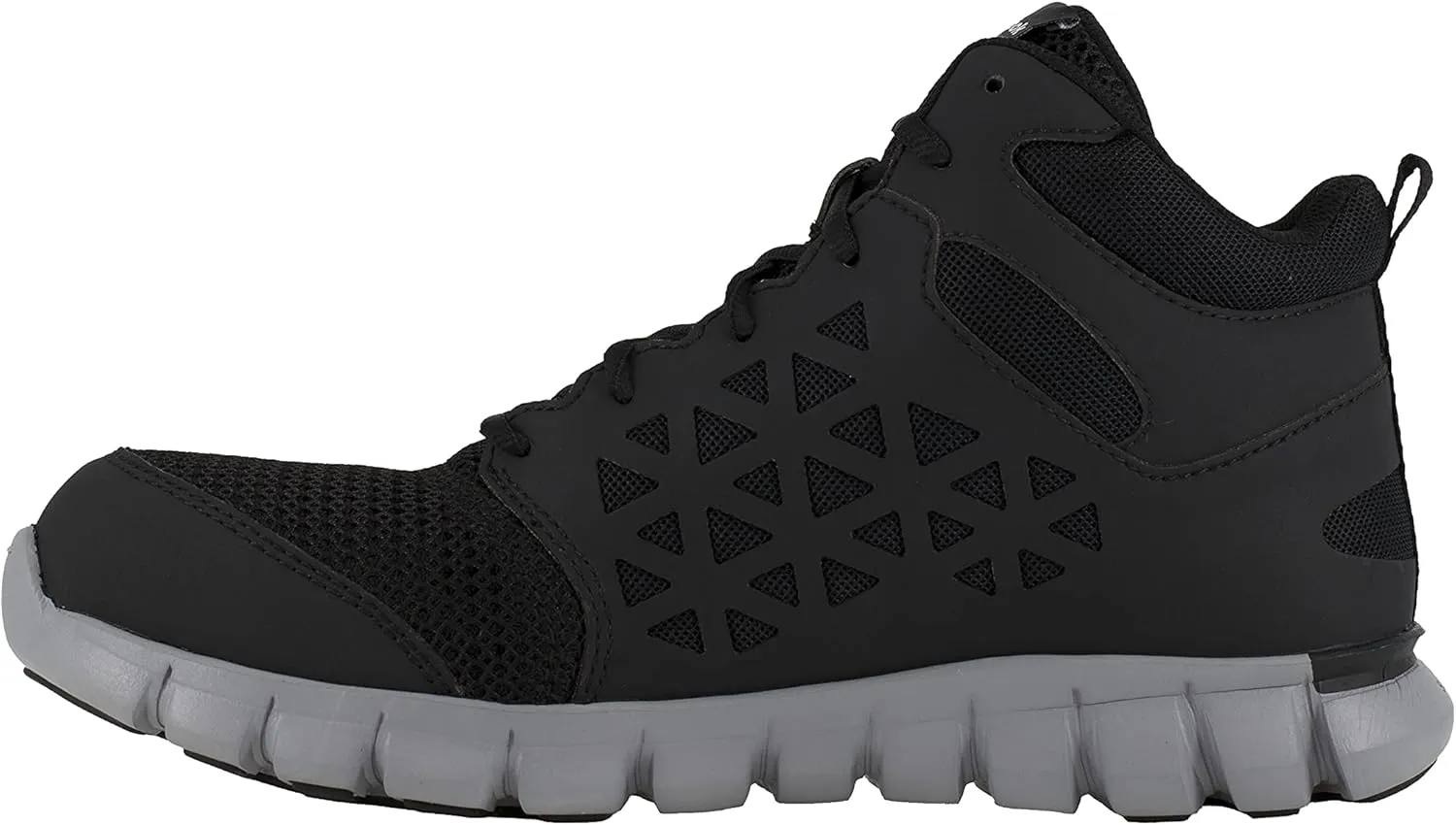 Reebok Mens Sublite Cushion Mid Slip Resistant Alloy Toe Work/Duty - Black