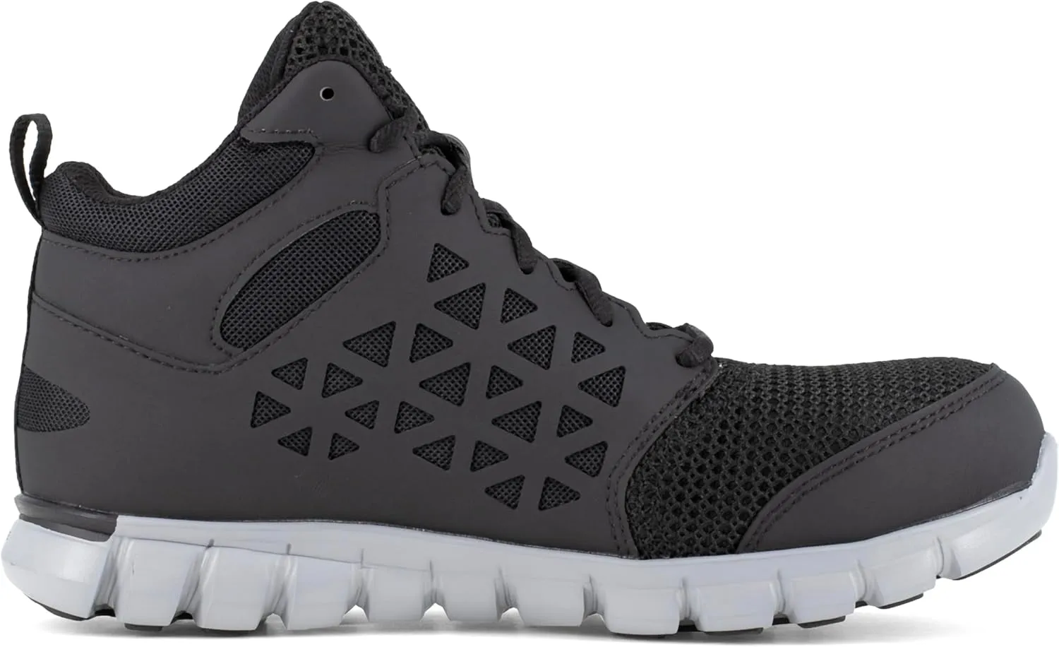 Reebok Mens Sublite Cushion Mid Slip Resistant Alloy Toe Work/Duty - Black