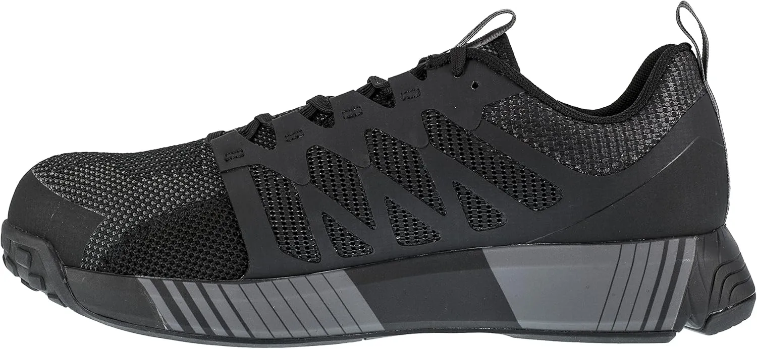 Reebok Women's Rb431 Fusion Flexweave Safety Composite Toe Athletic Work Shoe Black and Grey Industrial