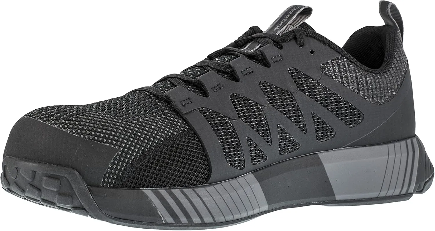 Reebok Women's Rb431 Fusion Flexweave Safety Composite Toe Athletic Work Shoe Black and Grey Industrial