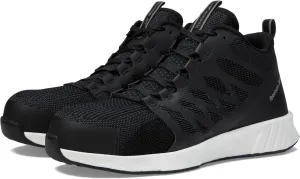 Reebok Work Men's RB4316 Fusion Flexweave Safety Composite Toe Athletic Mid Cut Work Shoe Black and White Industrial & Construction Boot, 9