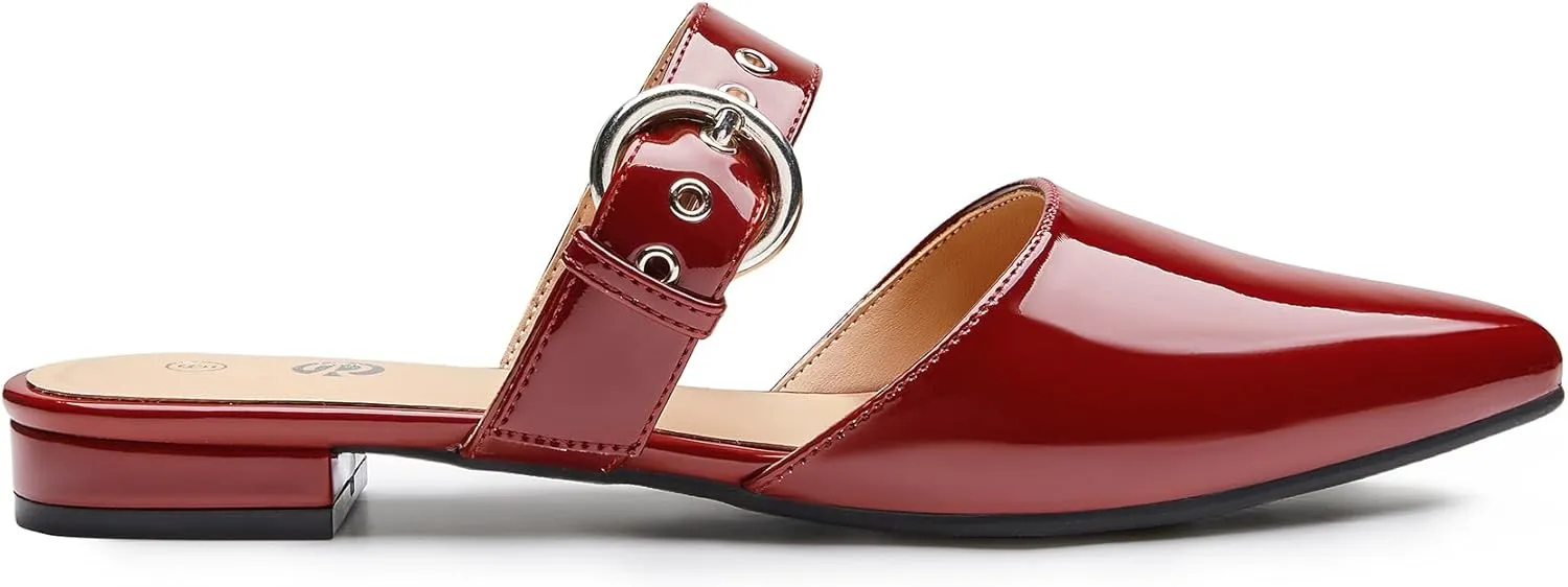 Rekayla Mules for Women Adjustable Strap Pointed Toe Backless Loafer Shoes…