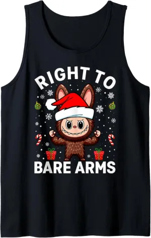 Right To Bare Arms Labubu Gymer Christmas Funny Gym Workout Tank Top