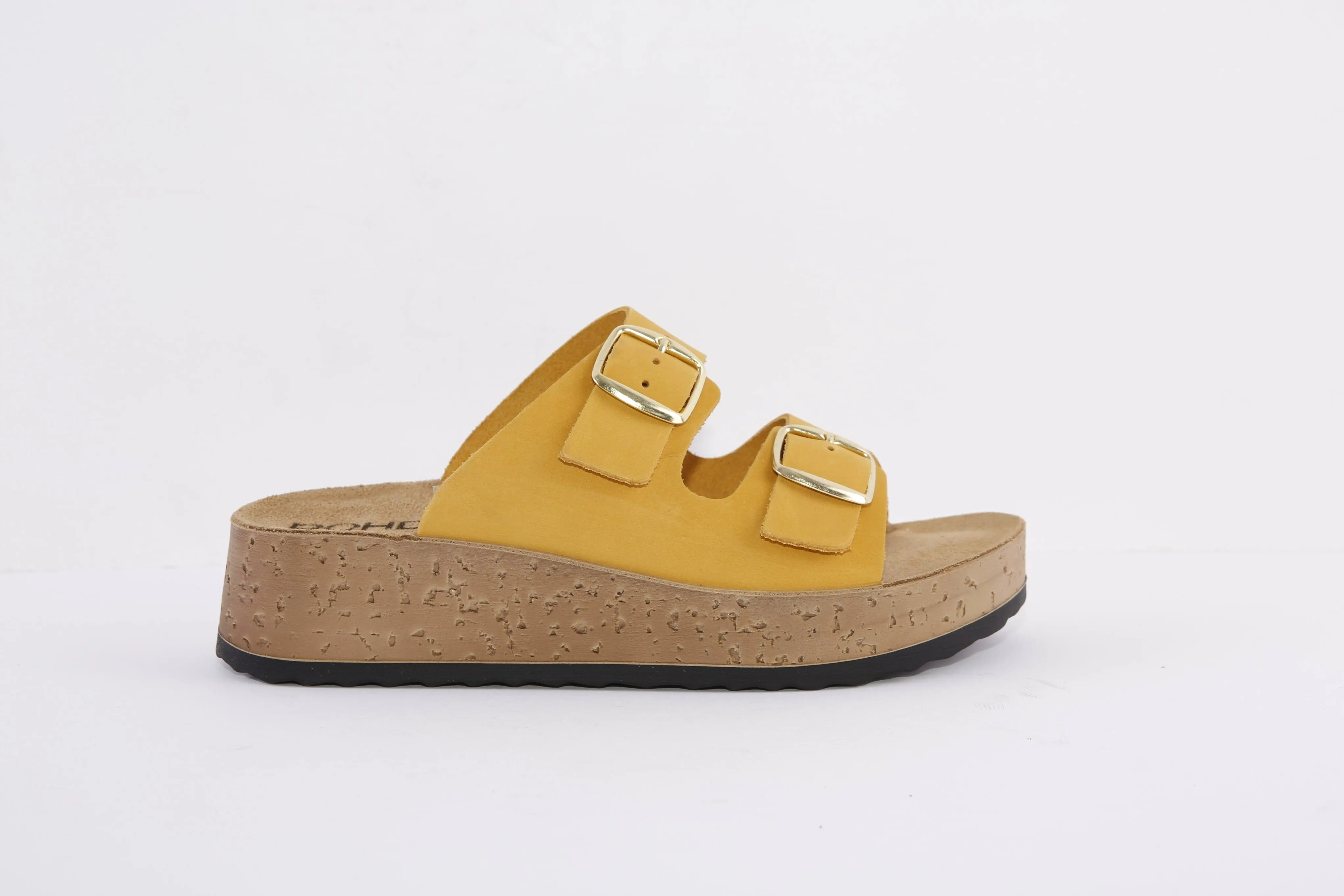 ROHDE - 6212 20 LOW WEDGE 2 BUCKLE COMFORT MULE - YELLOW