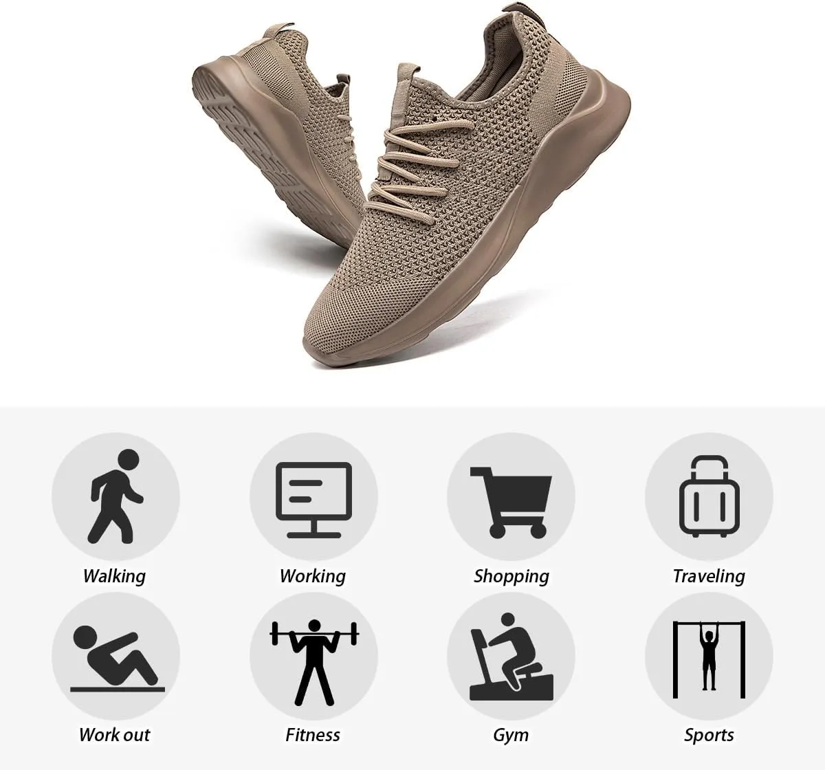 Running Shoes for Men Slip on Tennis Shoes Fashion Sneakers Lightweight Breathable Casual Walking Shoes Outdoor Workout Athletic Training Gym Trainer Sport Trainers