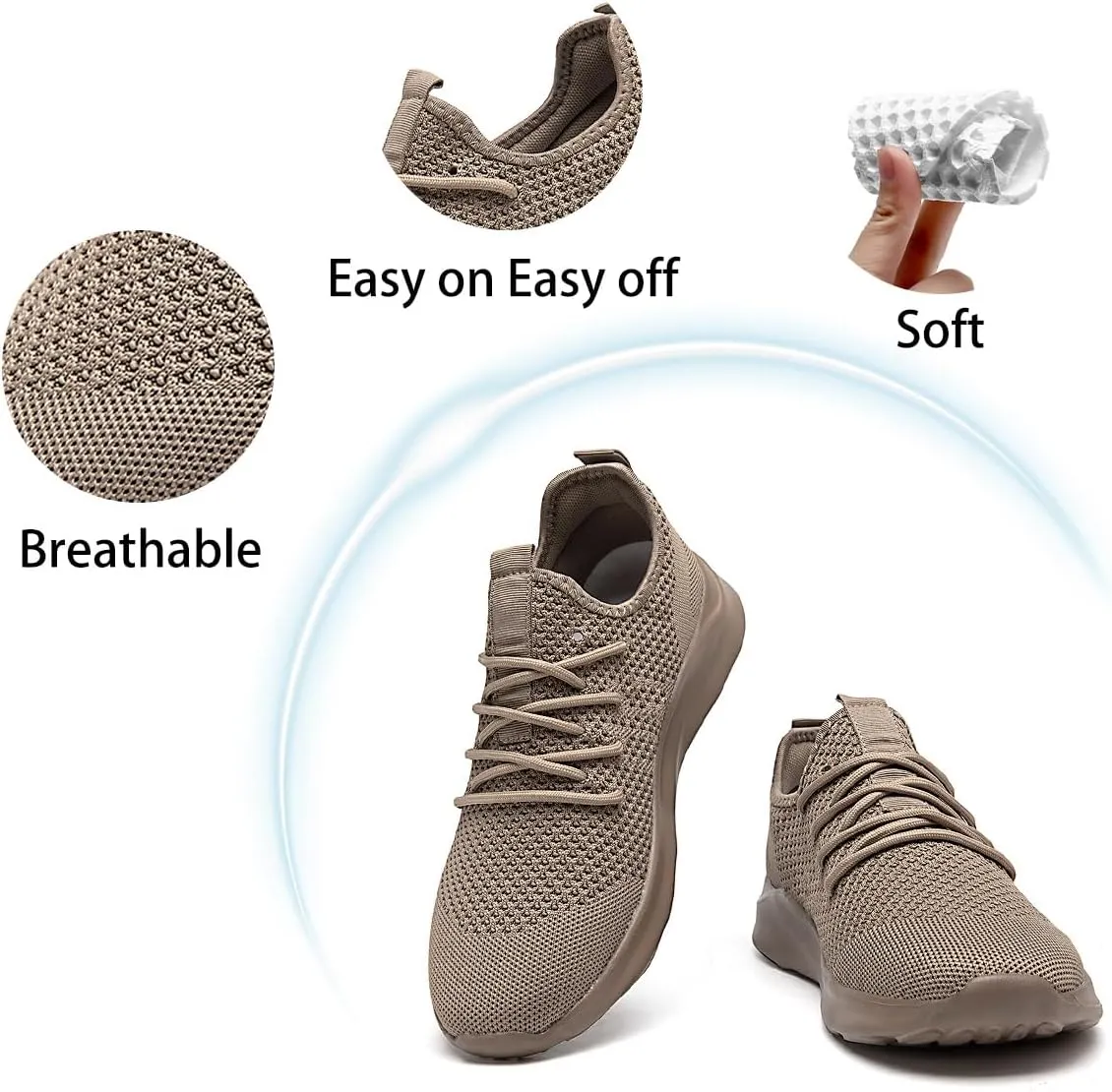 Running Shoes for Men Slip on Tennis Shoes Fashion Sneakers Lightweight Breathable Casual Walking Shoes Outdoor Workout Athletic Training Gym Trainer Sport Trainers
