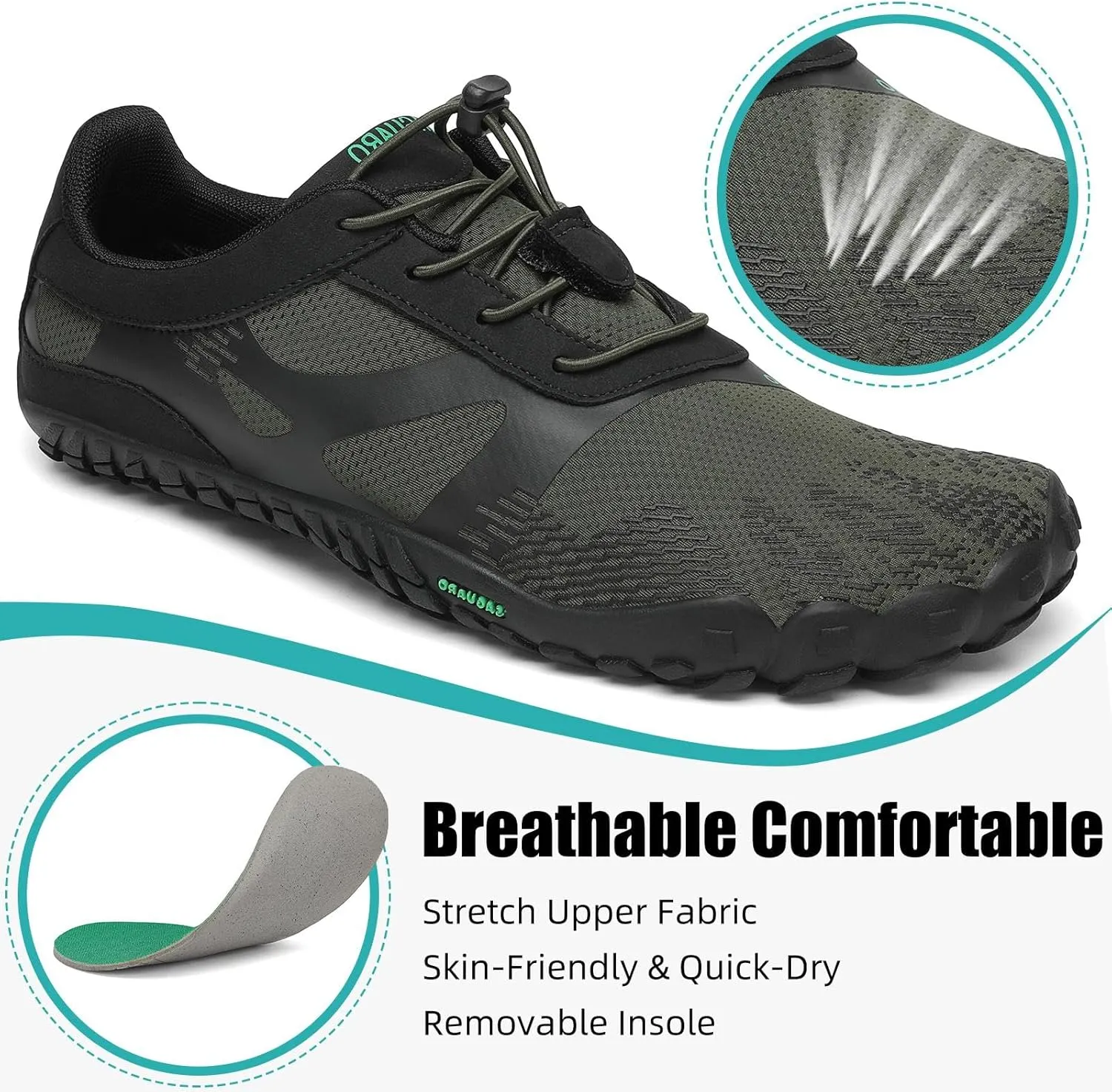 SAGUARO Womens Mens Barefoot Shoes Minimalist Trail Runner Wide Toe Box Zero Drop Outdoor Cross Training Shoe