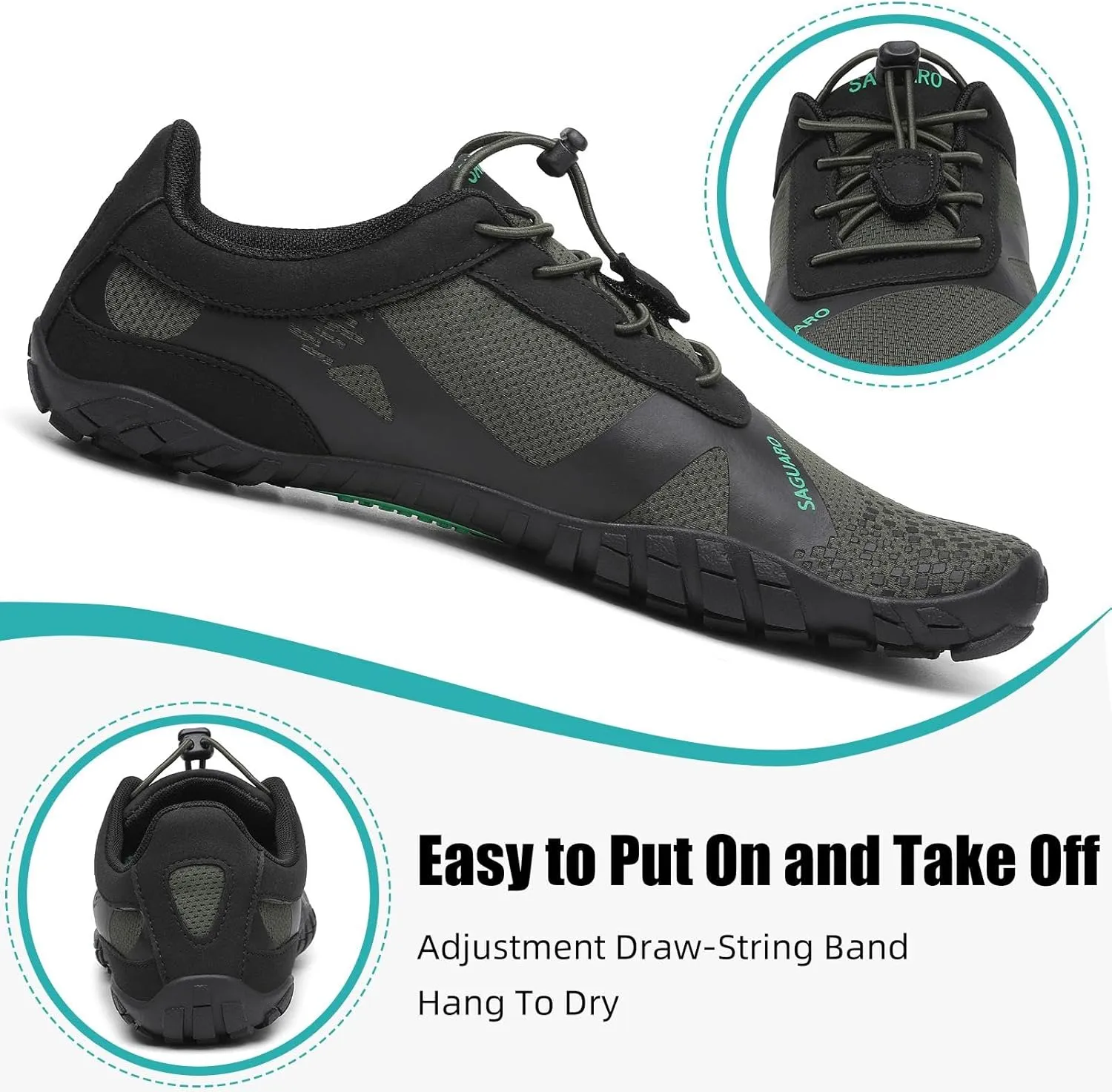 SAGUARO Womens Mens Barefoot Shoes Minimalist Trail Runner Wide Toe Box Zero Drop Outdoor Cross Training Shoe