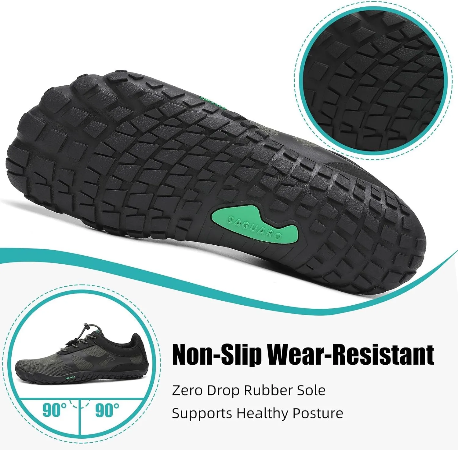 SAGUARO Womens Mens Barefoot Shoes Minimalist Trail Runner Wide Toe Box Zero Drop Outdoor Cross Training Shoe
