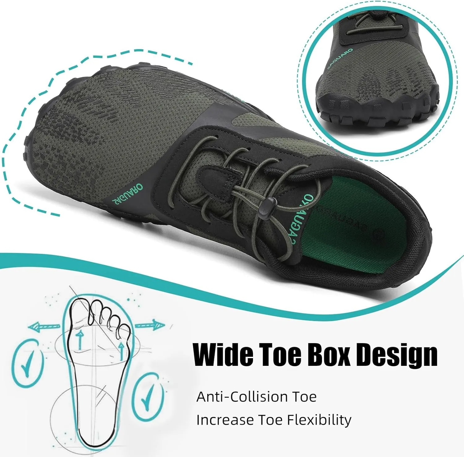 SAGUARO Womens Mens Barefoot Shoes Minimalist Trail Runner Wide Toe Box Zero Drop Outdoor Cross Training Shoe