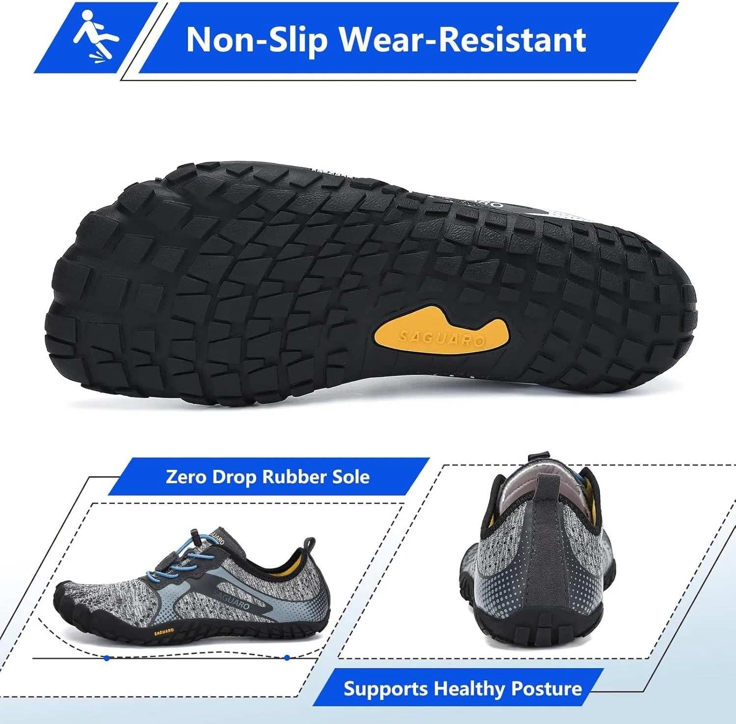 SAGUARO Womens Mens Barefoot Shoes Minimalist Trail Runner Wide Toe Box Zero Drop Outdoor Cross Training Shoe