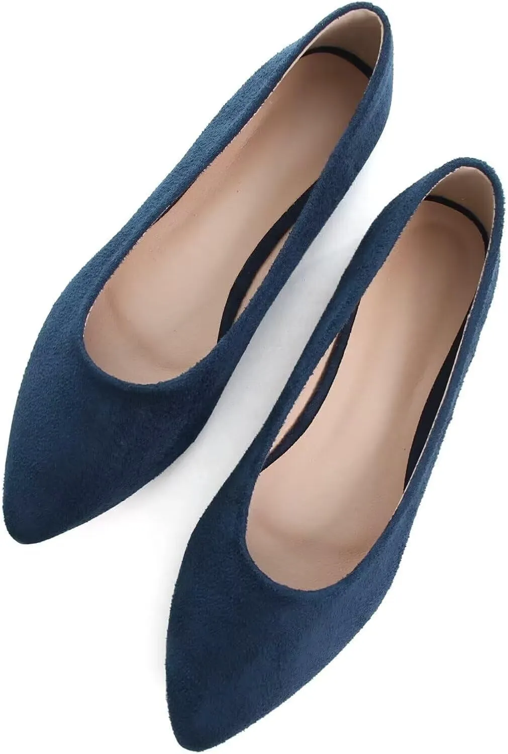 SAILING LU Womens Suede Pointed Toe Ballet Flats Comfortable Wedding Party Casual Slip-On Ballerina Dressy Shoes for Women Walking Shoes