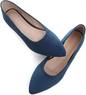 SAILING LU Womens Suede Pointed Toe Ballet Flats Comfortable Wedding Party Casual Slip-On Ballerina Dressy Shoes for Women Walking Shoes