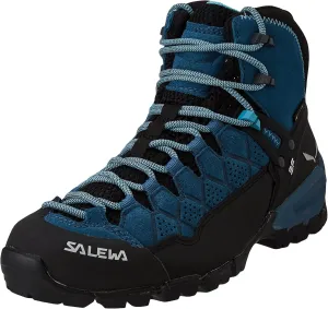 Salewa Women's Alp Trainer Mid GTX Alpine Trekking Boot | Hiking, Trekking, Scrambles | Gore-Tex Waterproof Breathable, Vibram Sole, Suede and PU Coated Leather Upper