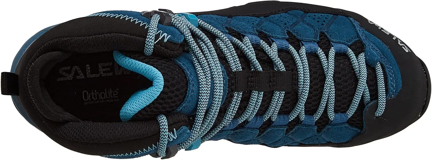 Salewa Women's Alp Trainer Mid GTX Alpine Trekking Boot | Hiking, Trekking, Scrambles | Gore-Tex Waterproof Breathable, Vibram Sole, Suede and PU Coated Leather Upper