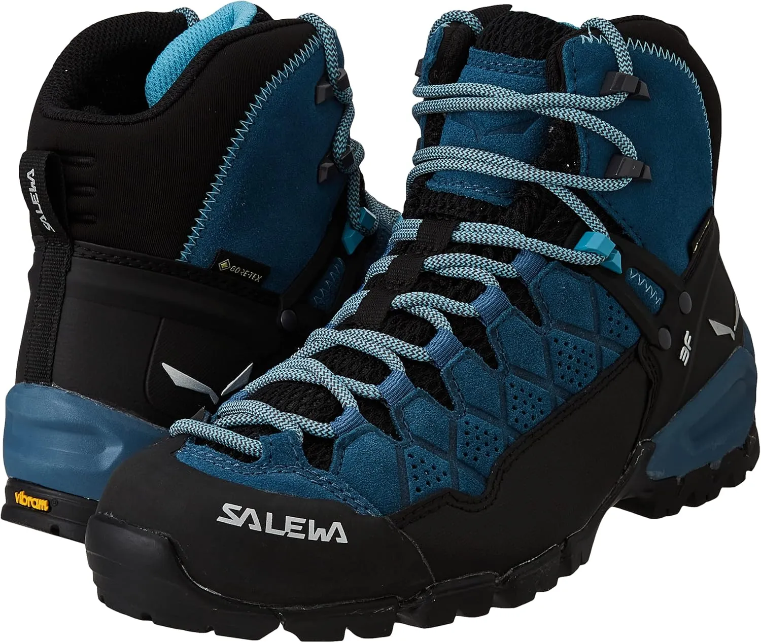 Salewa Women's Alp Trainer Mid GTX Alpine Trekking Boot | Hiking, Trekking, Scrambles | Gore-Tex Waterproof Breathable, Vibram Sole, Suede and PU Coated Leather Upper