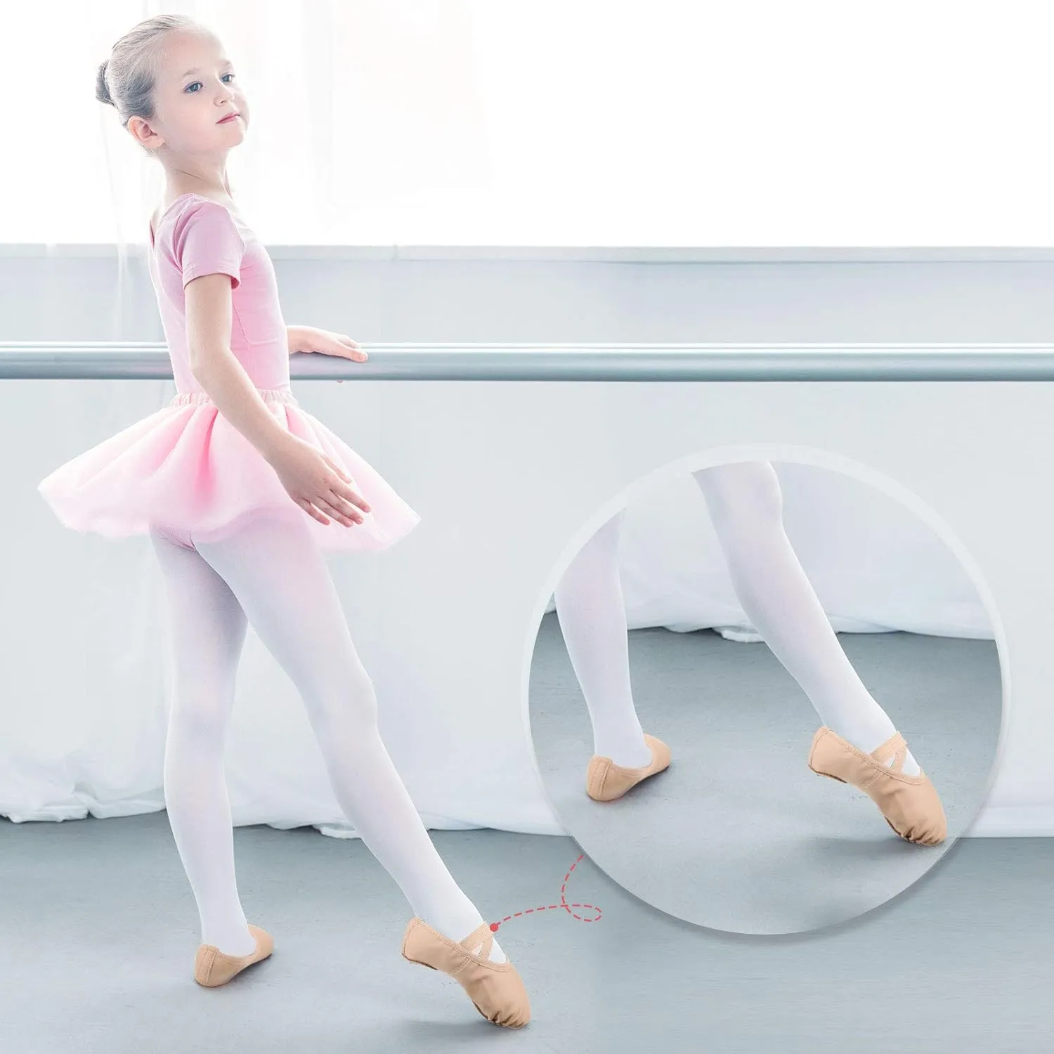 SATINIOR 3 Pairs Ballet Shoes for Girls Toddler Soft Leather Dance Slippers 3 Colors Dance Shoes for Little Kid Toddler