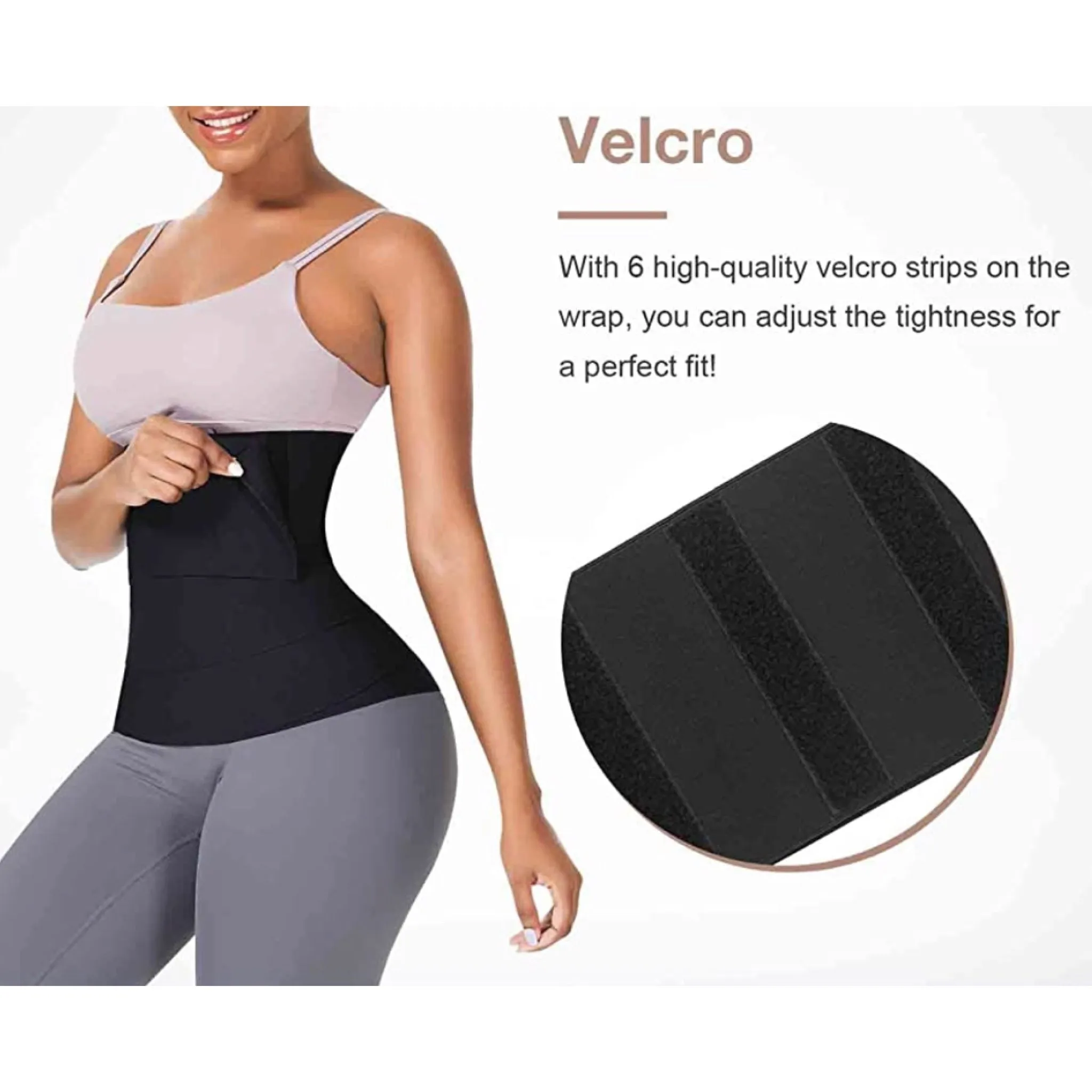 Sauna Belt Tummy Wrap Waist Trainer Black