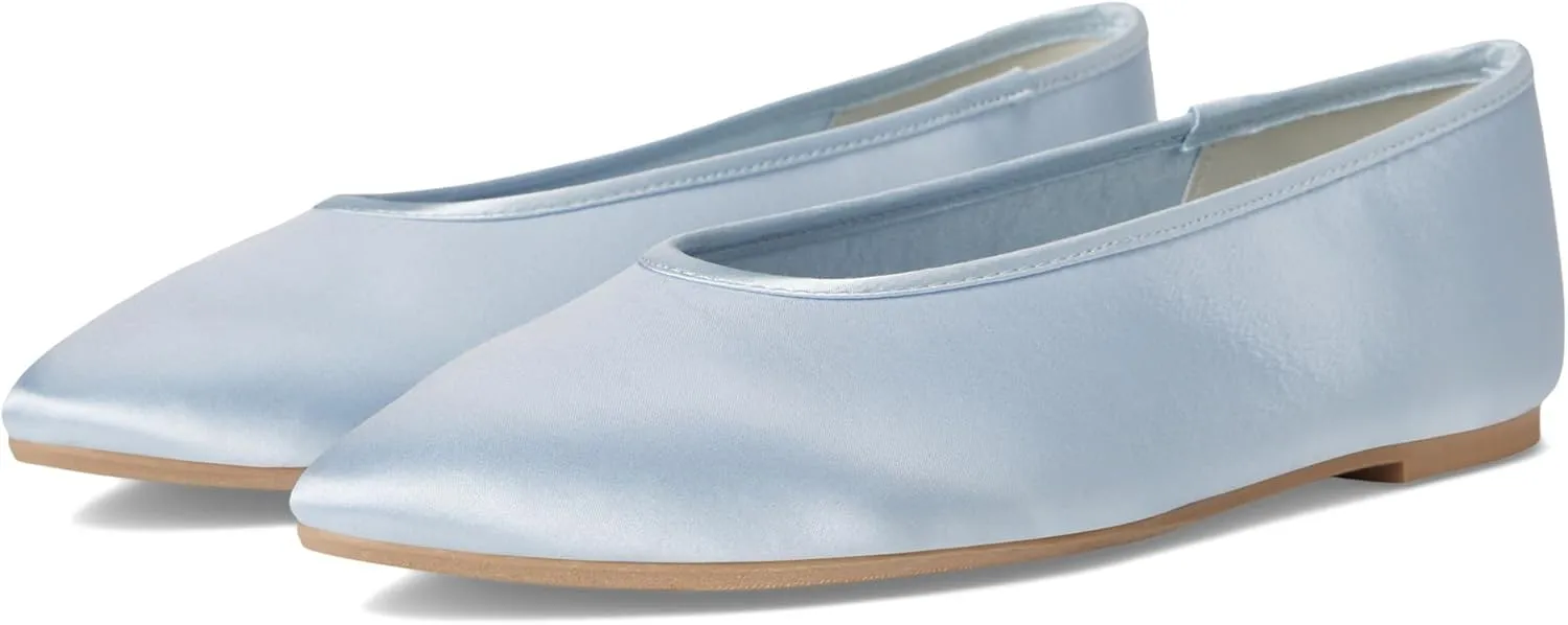 Seychelles Women's Georgette Satin Ballet Flat, Light Blue, 11