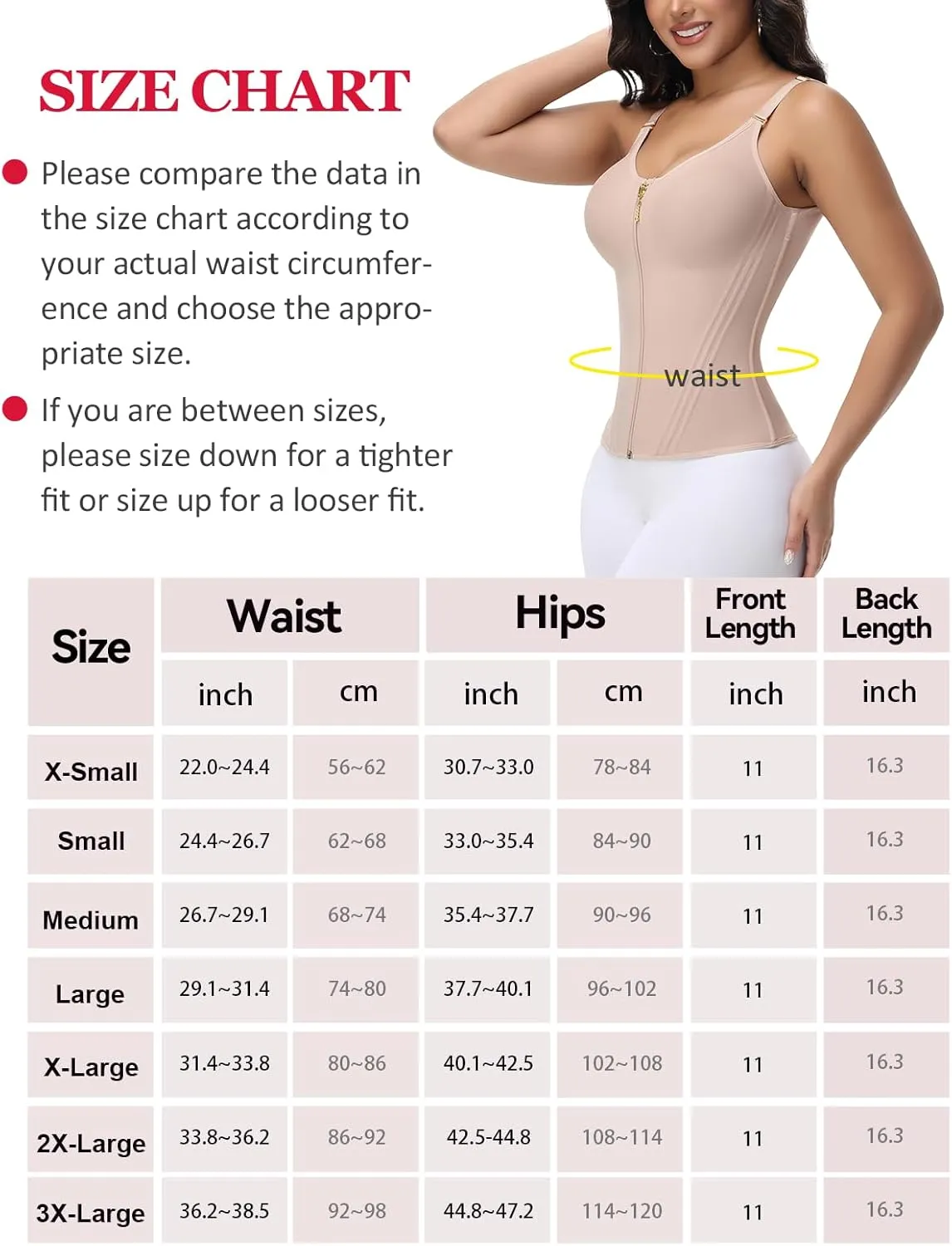 SHAPSHE Tummy Control Compression Tank Tops for Women Invisible Tanks Corset Waist Trainer Shapewear Body Shaper with Zipper